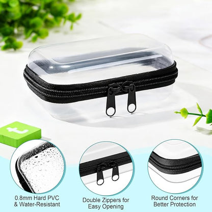 Sanwuta 6 Pcs Clear Hard Zipper Case Hard Plastic Zipper Pouches Transparent - Image 3