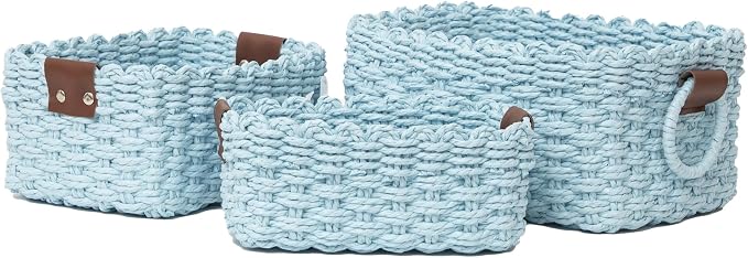 Small baskets for Organizing, Cute woven Storage basket by QingtuHome