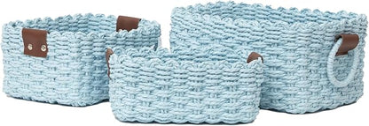 Small baskets for Organizing, Cute woven Storage basket by QingtuHome