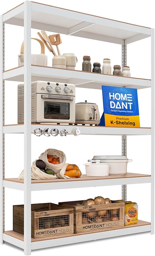 HOMEDANT House White 48" Wide Boltless Heavy Duty Garage Storage Shelving by TheBestOrganizingSolution