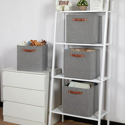 Temary 12x12 Storage Cube Bins 4 Pack Fabric Storage Cubes Storage Bins - Image 5