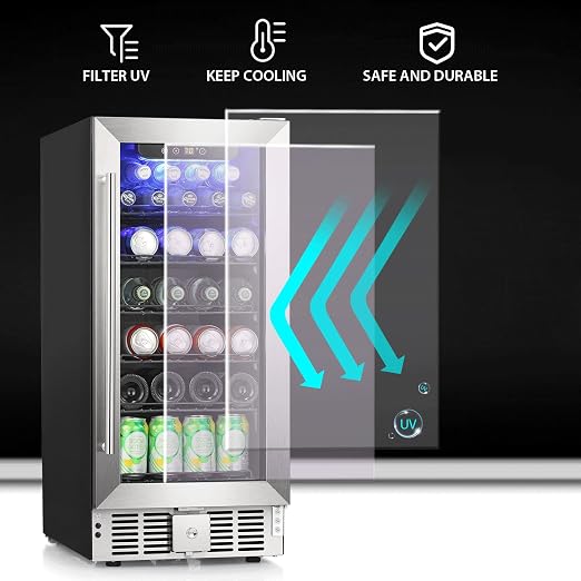 COWSAR Wine Fridge 15inch Beverage Refrigerator 2.9 Cu.Ft. Freestanding or - Image 4