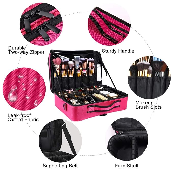 gzcz Travel Makeup Bag, Professional Cosmetic Bags - Image 4