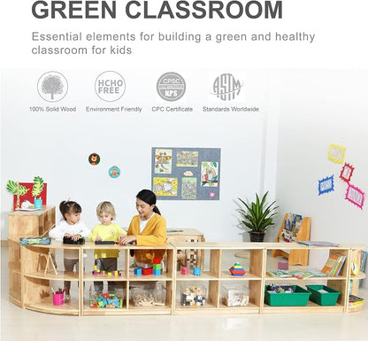 3 Shelf Horizontal Storage Bookcase Montessori Shelf-Toy, Crafts&Supplies - Image 5