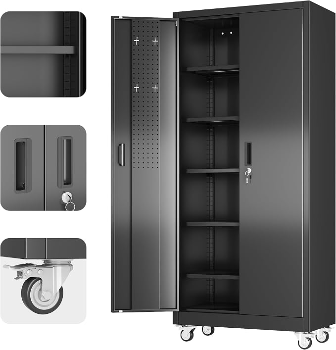 Aobabo 71" H×32" W×16" D Metal Storage Cabinet by Aobabo