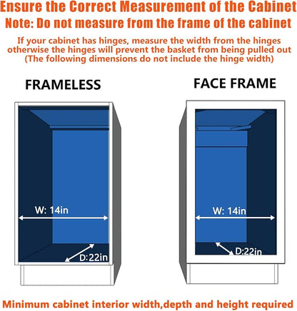 Pull Out Cabinet Organizer 13½" W x 21½" D, Heavy Duty Cabinet Pull Out Shelves - Image 4