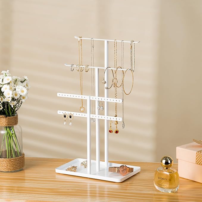 pickpiff Jewelry Stand Organizer, 14.5" Tall Sturdy Metal, 3-TierJewelry Holder - Image 5