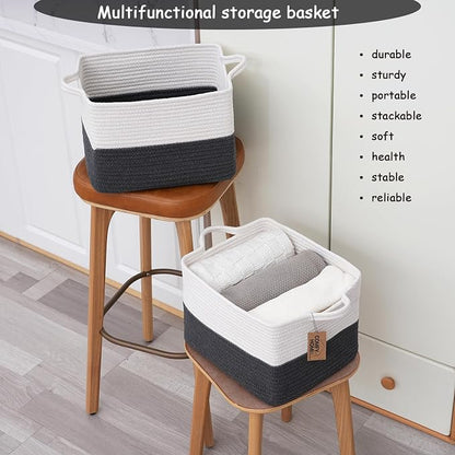 COMFY-HOMI 3PACK Cotton Rope Square Basket - Image 6