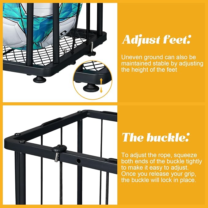 Garage Ball Storage Wall-Mounted & Floor Sports Equipment Organizer: Sports - Image 8