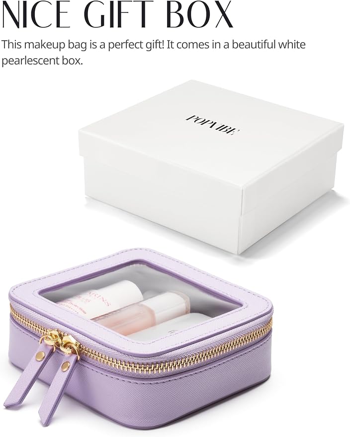 Popvibe Clear Makeup Bag Travel Cosmetic Case Transparent Toiletry Bag - Image 7