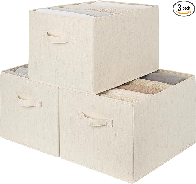 StorageWorks Storage Baskets for Shelves, Foldable Fabric Closet Storage Bins by StorageWorks