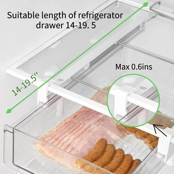 vacane Refrigerator Organizer Drawer, Plastic Fridge Drawer - Image 3