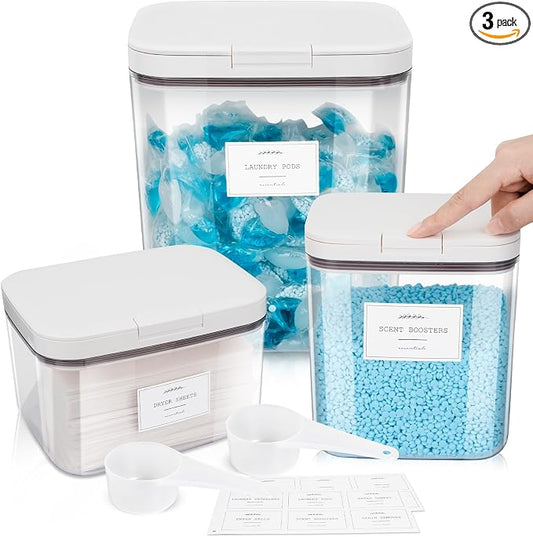 3 Pack Laundry Powder Containers & Dryer Sheet Holder by Zingbee