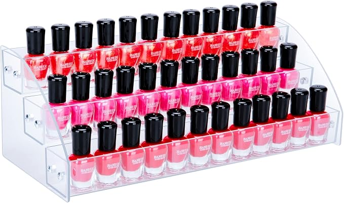KINGROW Nail Polish Organizer Holder Rack 3 Layers Acrylic Display Rack by KINGROW