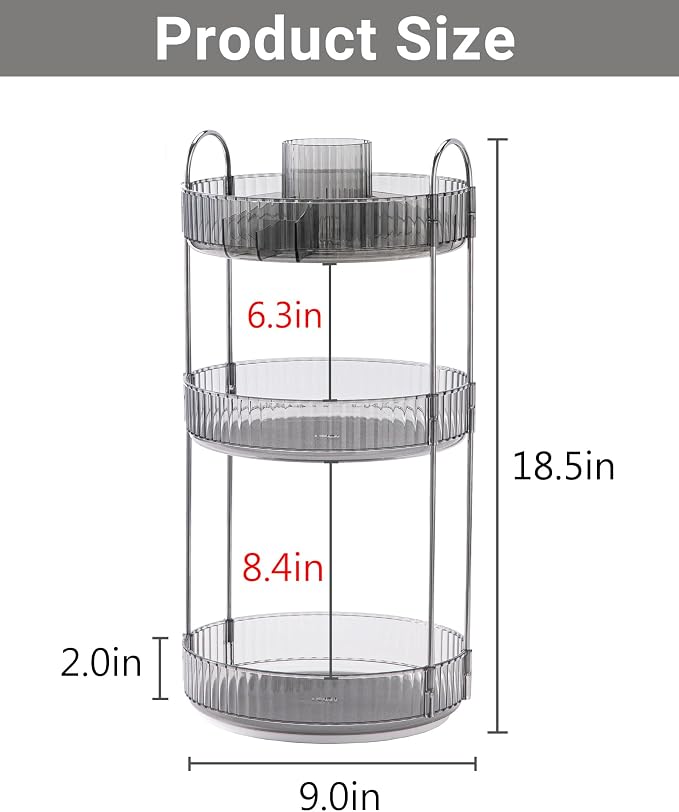 360 Rotating Makeup Organizer, 3 Tier Large Capacity Make Up Organizers and - Image 4
