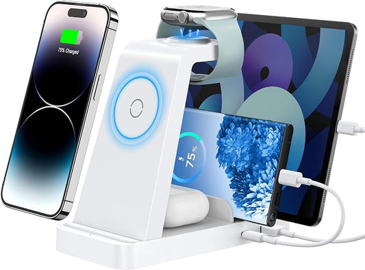 Wireless Charger for iPhone - 5 in 1 Charging Station for Multiple Devices by GAUOLN
