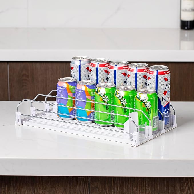 Rula Drink Organizer for Fridge, Width Adjustable Water Bottle Pusher Glide - Image 5