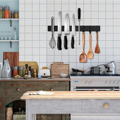 Black Magnetic Knife Strip for Refrigerator - Image 2