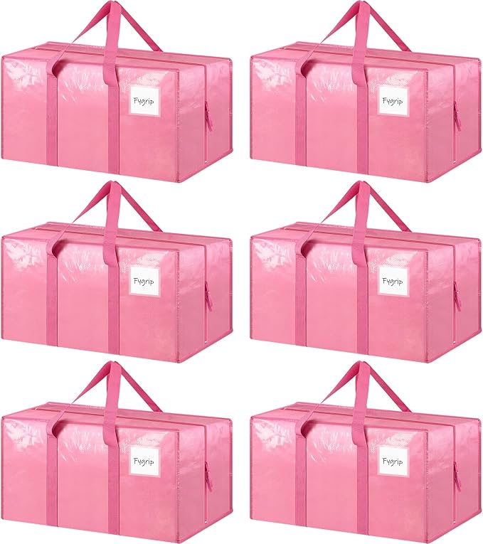 6 Pack Extra Heavy Duty Large Moving Bags by Fygrip