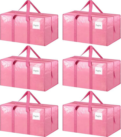 6 Pack Extra Heavy Duty Large Moving Bags by Fygrip