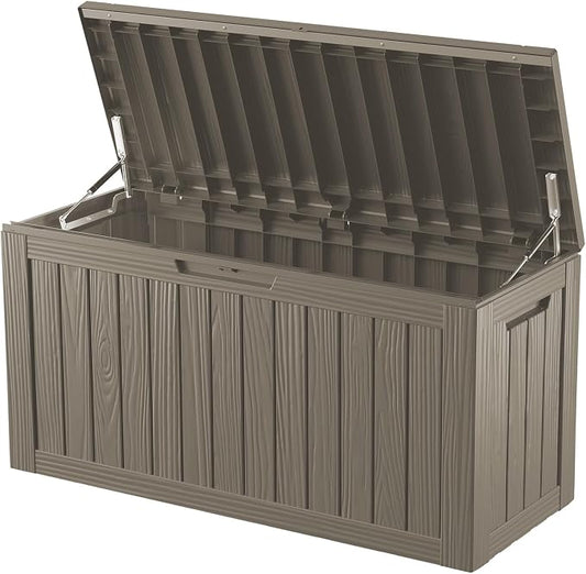 80 Gallon Deck Box, Resin Outdoor Indoor Waterproof Storage Box, Lockable by Kdymod
