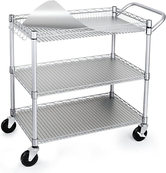 WDT 990Lbs Capacity Heavy Duty Rolling Utility Cart, NSF Rolling Carts by WDT