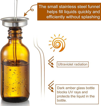 4 Pack 1 oz Glass Dropper Bottles - 30ml Dark Amber Tincture Bottles with - Image 5