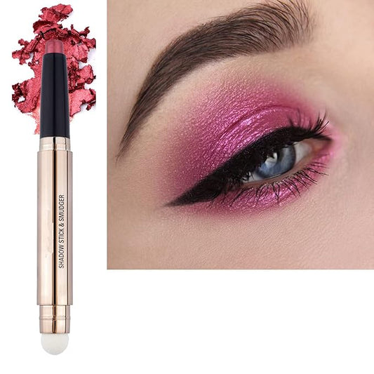 Rose Red Eyeshadow Stick Makeup, Highlighter Matte Cream Eye Shadow Pencil by SAUBZEAN