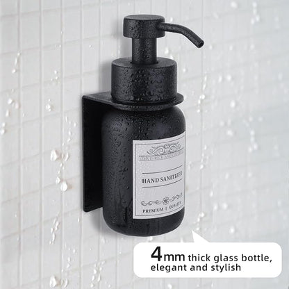 Black Glass Soap Dispenser Wall Mount - Image 5