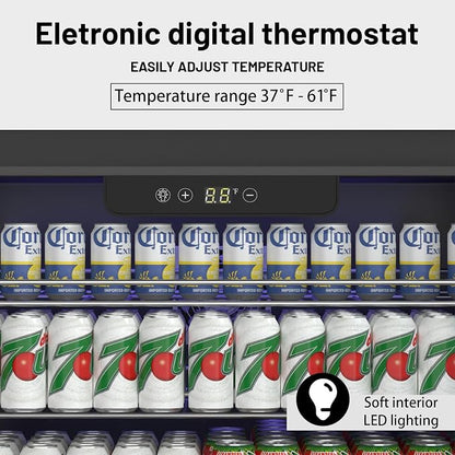 Stopasd Beverage Refrigerator Cooler, 5.3 Cu.Ft/166 Can Drink Fridge - Image 3