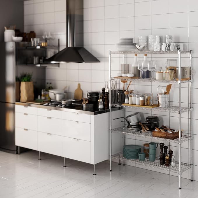 14" Deep x 42" Wide x 64" Height Wire Shelving Kit | 5-Tier | NSF Commercial - Image 5