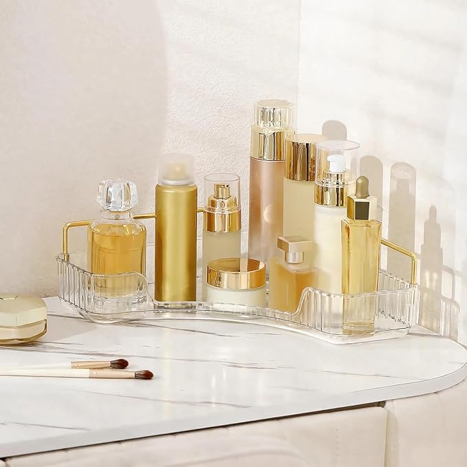 Corner Bathroom Countertop Organizer, Vanity Organizer Trays by INVSSENEORGANIZERS