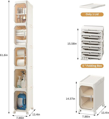 Narrow Bathroom Storage Cabinet - Image 3