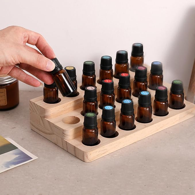 2 Pack Solid Wood Essential Oil Organizer 3-Tier Display Stand Holder Essential - Image 4