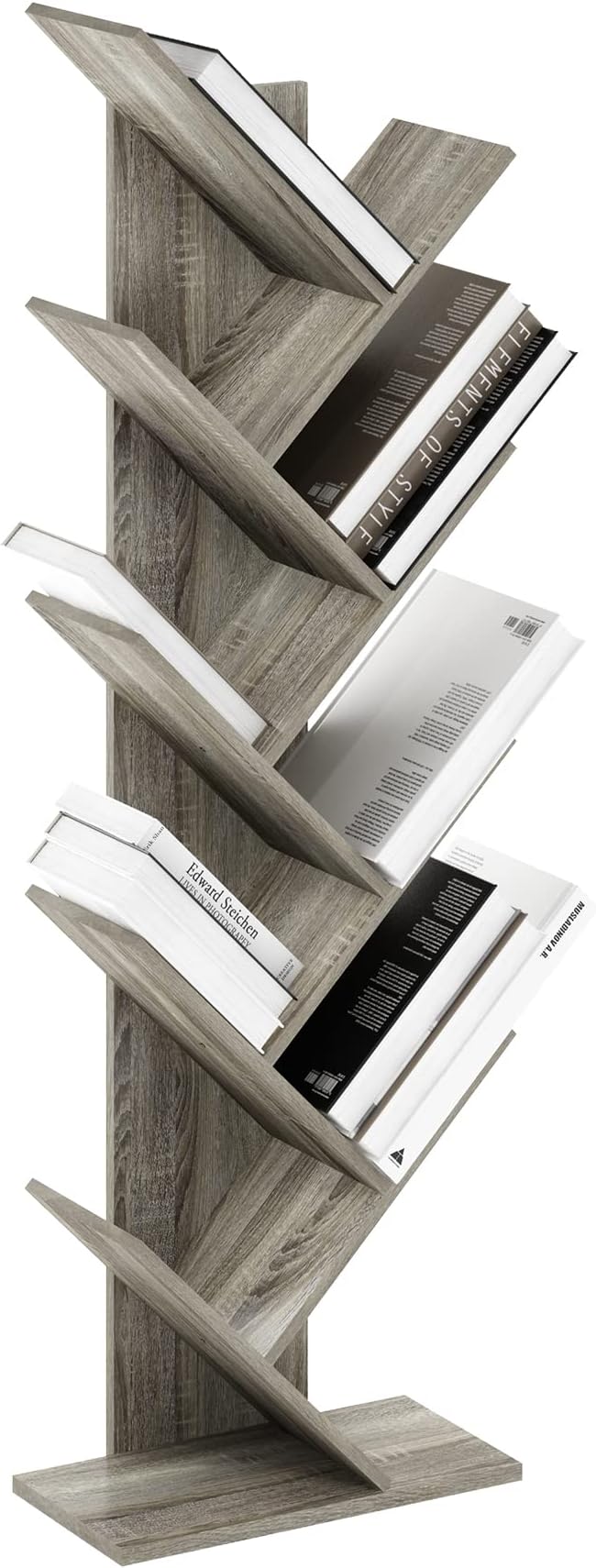 Furinno Tree Bookshelf 9-Tier Floor Standing Tree Bookcase, French Oak - Image 5