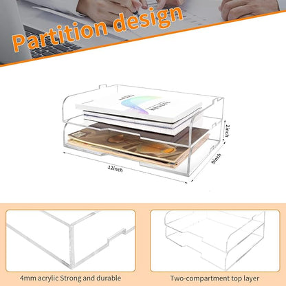 2 Pack- Stackable Paper Letter Tray, or Workspace - Image 3