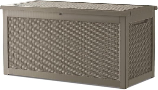 320 Gallon Deck Box, Resin Outdoor Indoor Waterproof Storage Box, Lockable by Kdymod