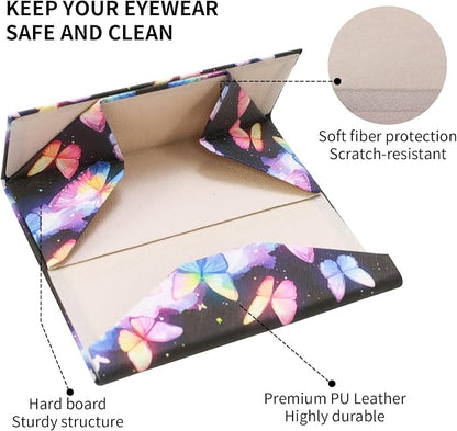 Foldable Glasses Case, Magnetic PU Leahter Sunglasses Case, Cute Hard Shell - Image 4