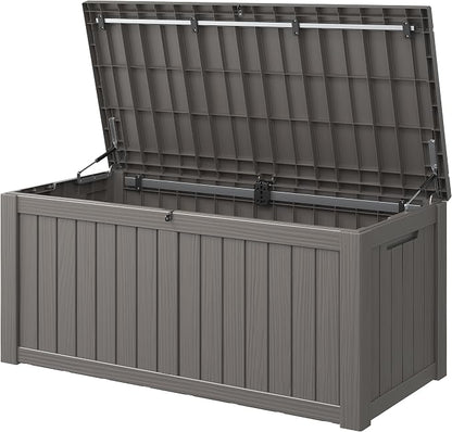Deck Box, 120 Gallon Outdoor Storage Box Lockable Patio Waterproof by LHBGO