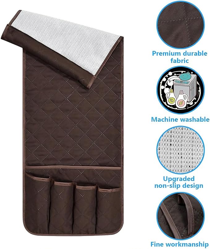 Sofa Armrest Organizer Non-Slip Arm Chair Bedside Storage Caddy Organizer - Image 3