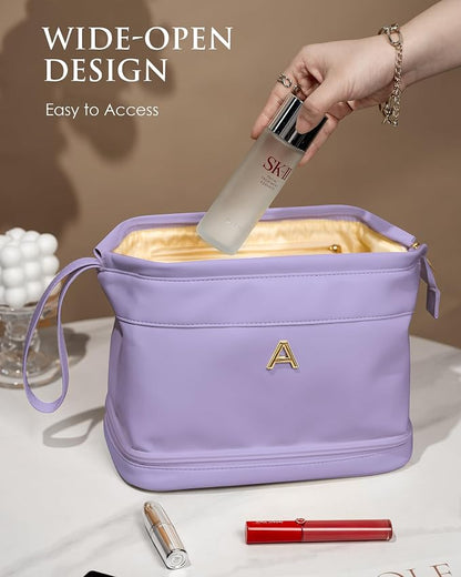 Travel Essentials for Friends Female Mom, Personalized Makeup Bag, Double Layer - Image 3