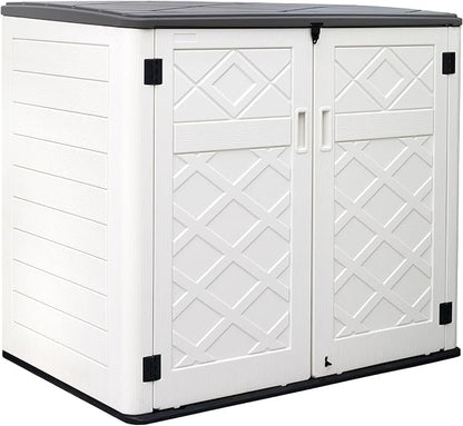 ZZM Large Outdoor Storage Shed, 48 Cu Ft Resin Versatile Storage Cabinet by ZZM