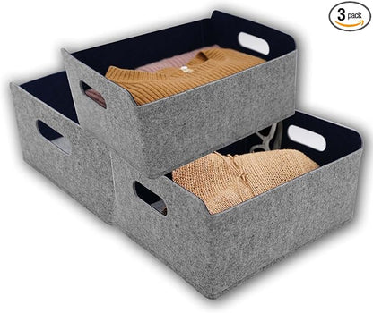 Welaxy storage baskets Felt Foldable Cube bin Shelf Bins Organizer Felt box by Welaxy