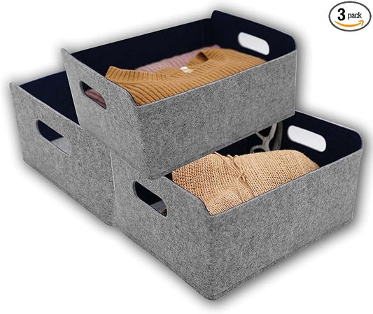 Welaxy storage baskets Felt Foldable Cube bin Shelf Bins Organizer Felt box by Welaxy