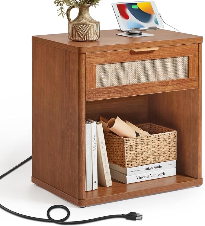 LEYAOYAO Rattan Nightstand by LEYAOYAO-Findtheshiningpointofyourideallife%EF%BC%81