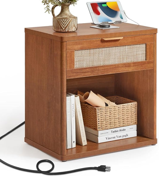 LEYAOYAO Rattan Nightstand by LEYAOYAO-Findtheshiningpointofyourideallife%EF%BC%81