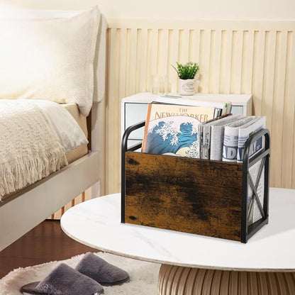 YINMIT Magazine Holder, Magazine Rack Floor, Magazine Storage Basket, Folder - Image 8