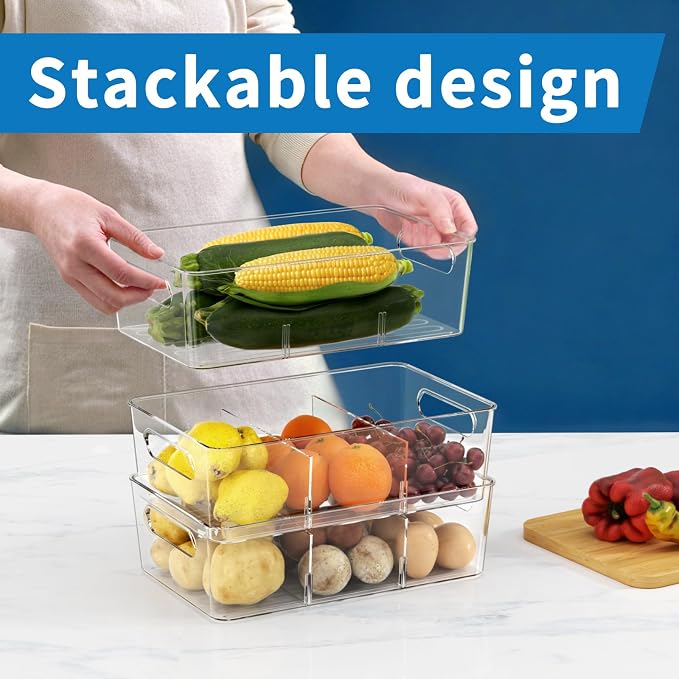 6 Pack Pantry Organizers and Storage, Fridge Organization and Storage, Acrylic - Image 6
