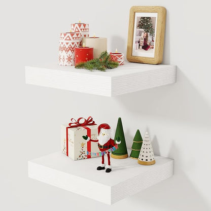Fun Memories 12 Inch Floating Shelf, Rustic Wood Wall Shelves by FunMemories
