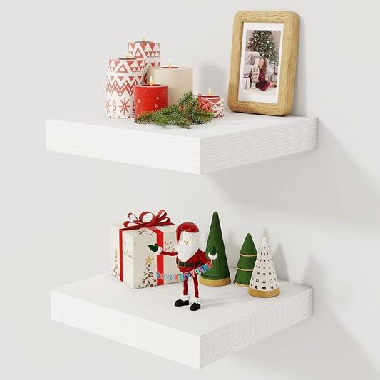 Fun Memories 12 Inch Floating Shelf, Rustic Wood Wall Shelves by FunMemories